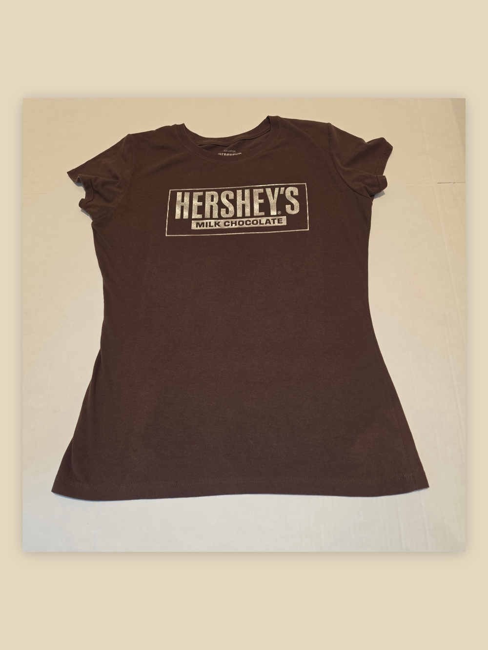 Hershey's Chocolate Logo Juniors Brown Short Sleeve Tee Sz XXL